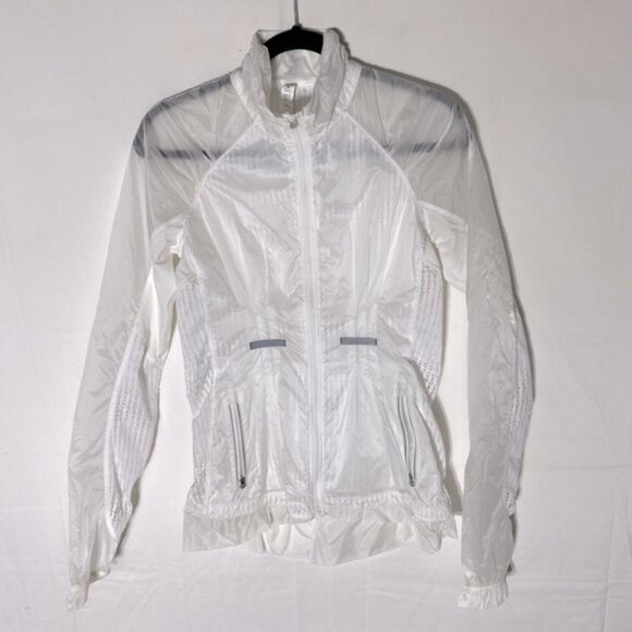 Lululemon Athletica White Run Wild Semi Sheer Partial Mesh Activewear Jacket 4 - Picture 16 of 16